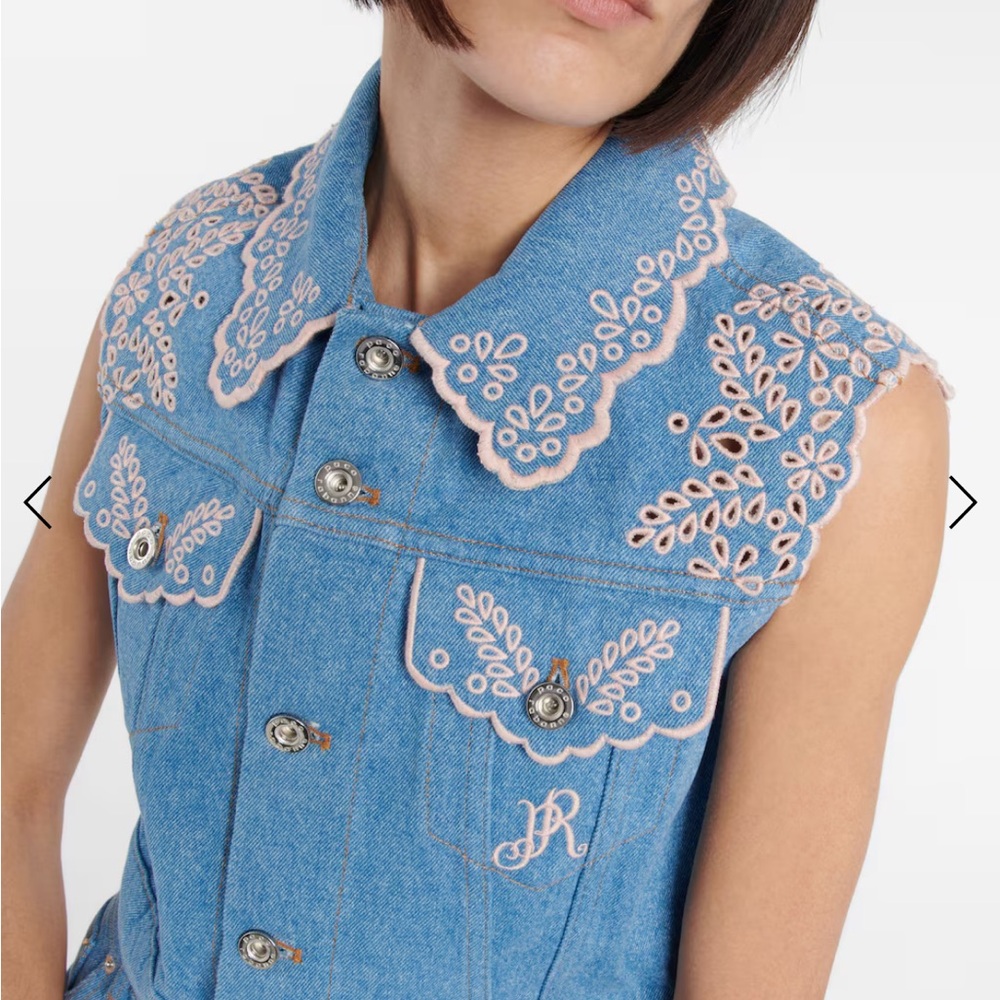 Paco Rabanne Denim vest -  Blue with Pink detail (size FR 38/small)
